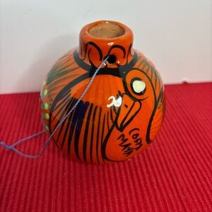 Handcrafted Mexican Folk Art pottery Christmas Ceramic Ornament